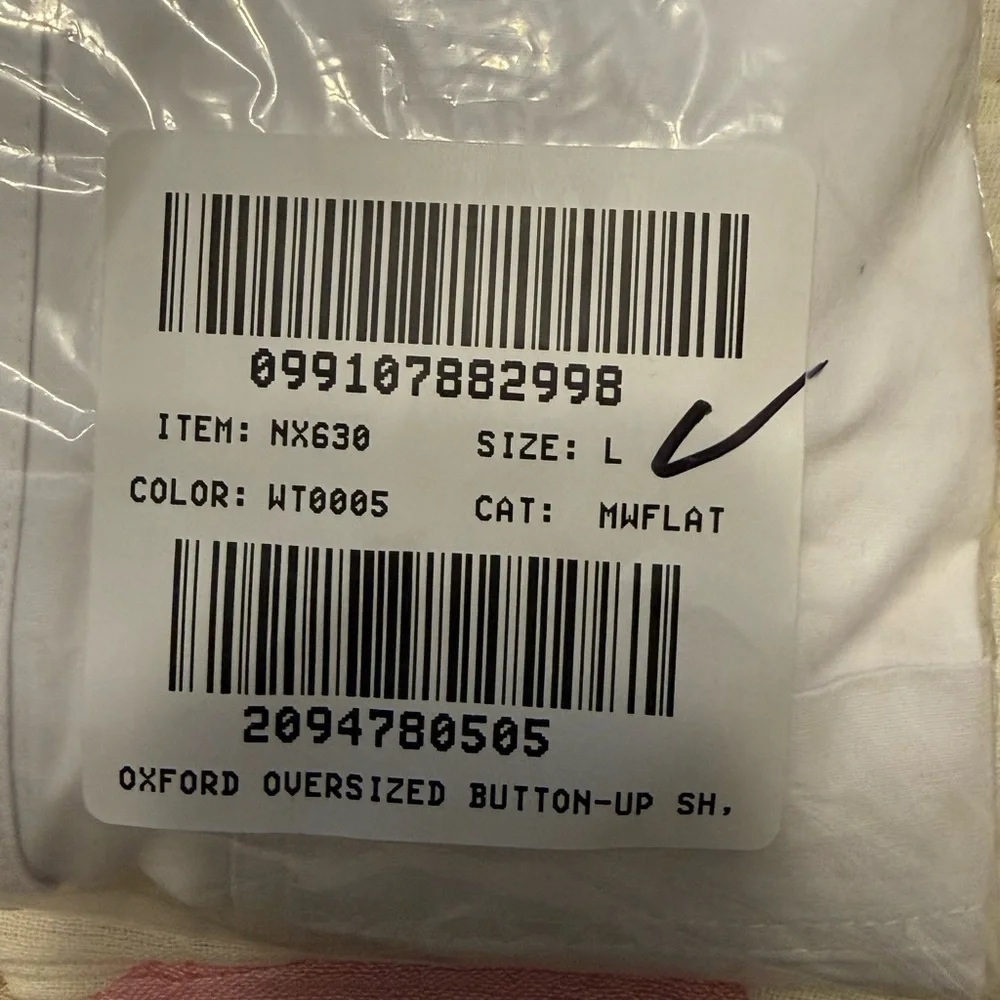 Madewell Oversized Fit Lightweight Oxford Shirt Blouse NWT L White - Picture 10 of 10